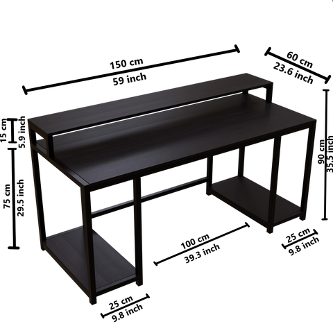 Nexus Computer Table With Open Storage By Riyan Luxiwood.