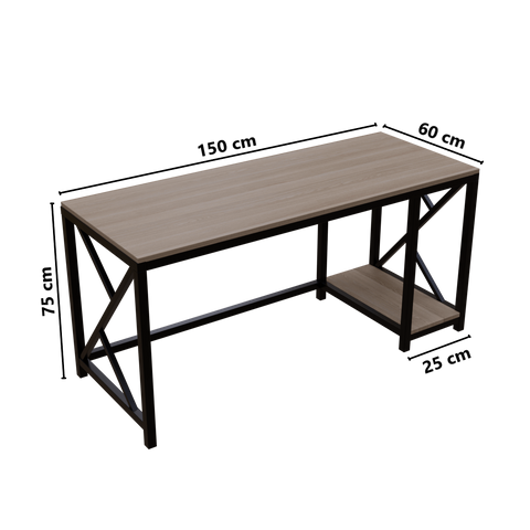 Patrick Computer Table With Open Storage By Riyan Luxiwood.