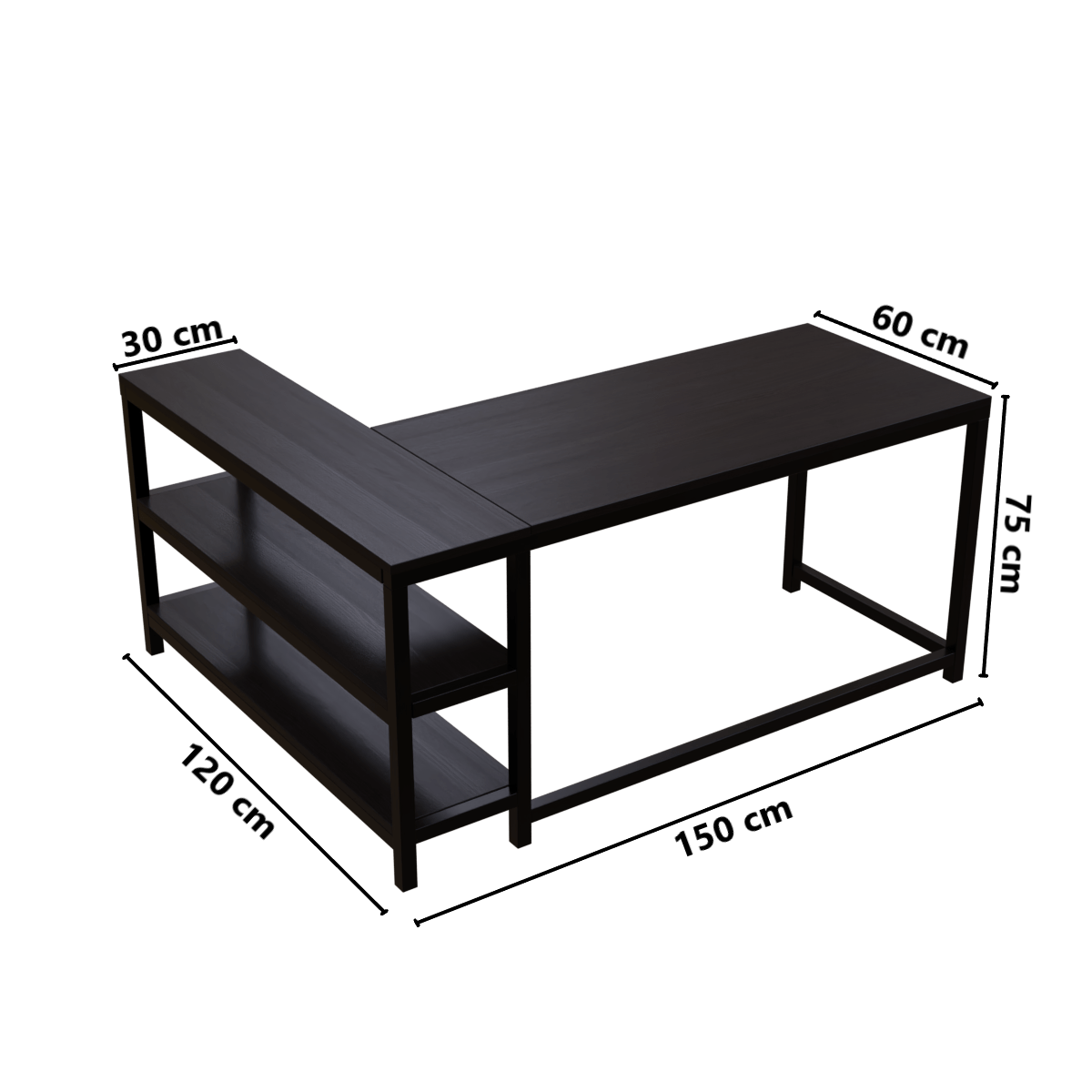 Optimus L shape desk with Storage Design by Riyan Luxiwood.