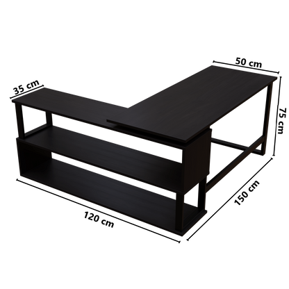 L Shaped Executive Desk with Storage Design by Riyan Luxiwood
