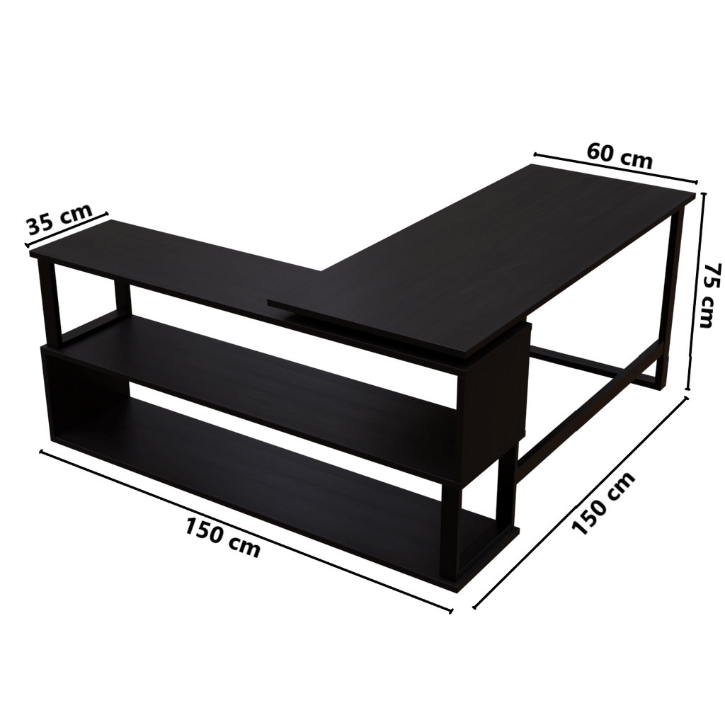 L Shaped Executive Desk with Storage Design by Riyan Luxiwood