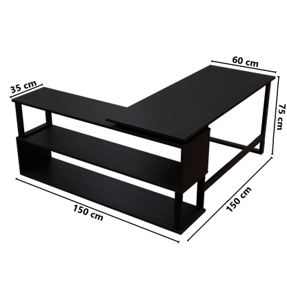 L Shaped Executive Desk with Storage Design by Riyan Luxiwood