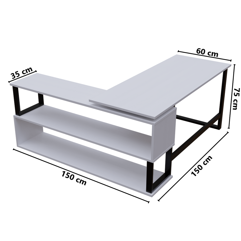 L Shaped Executive Desk with Storage Design by Riyan Luxiwood