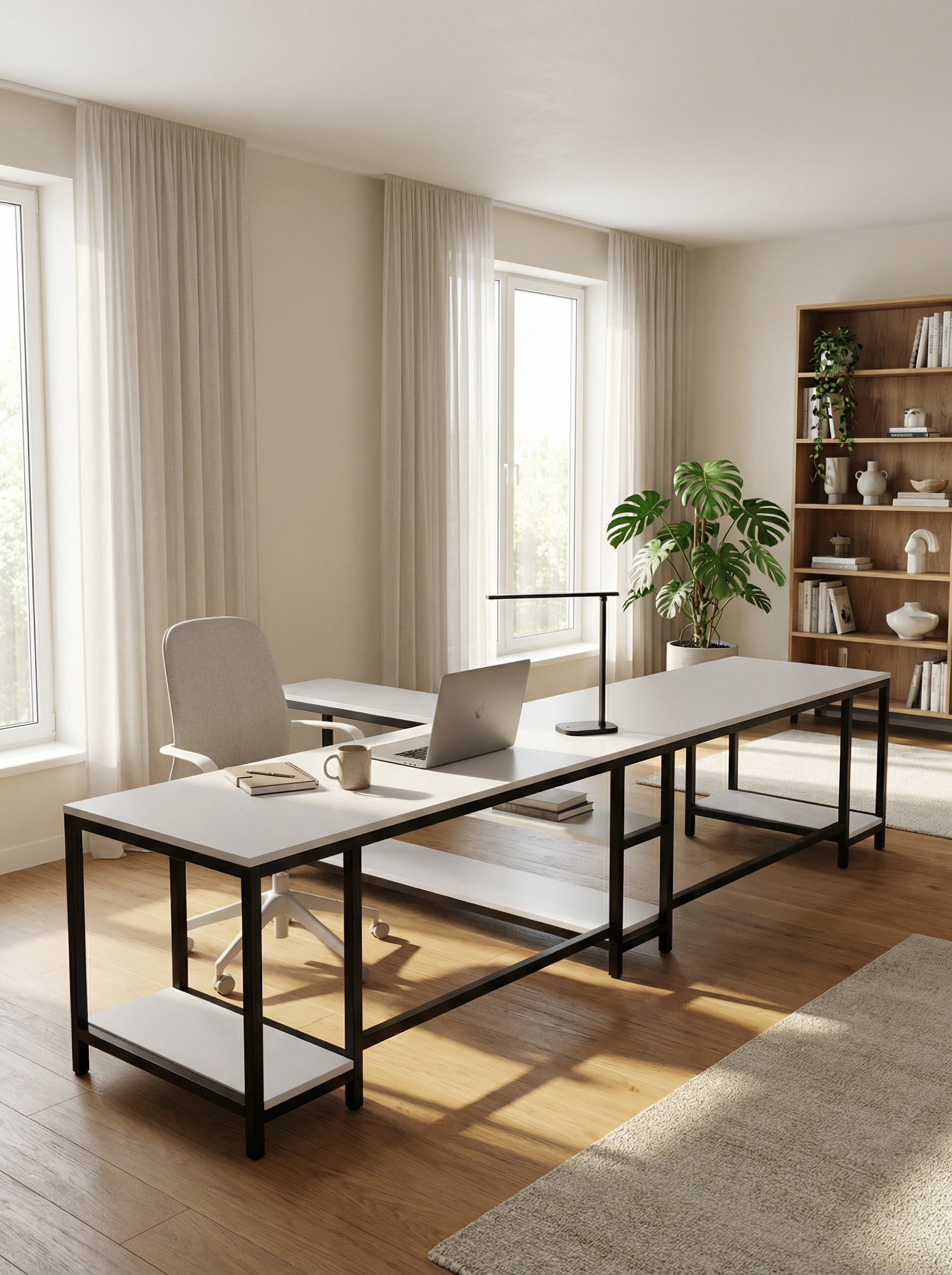 Haldin Computer Table With Open Storage By Riyan Luxiwood.