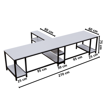 Haldin Computer Table With Open Storage By Riyan Luxiwood.