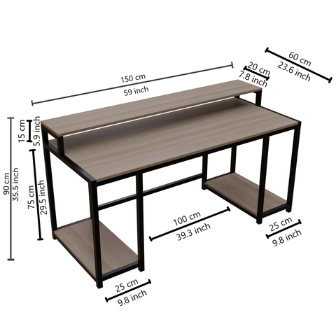 Nexus Computer Table With Open Storage By Riyan Luxiwood.