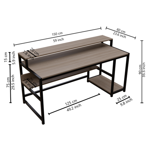 Trio Computer Table With Open Storage By Riyan Luxiwood.