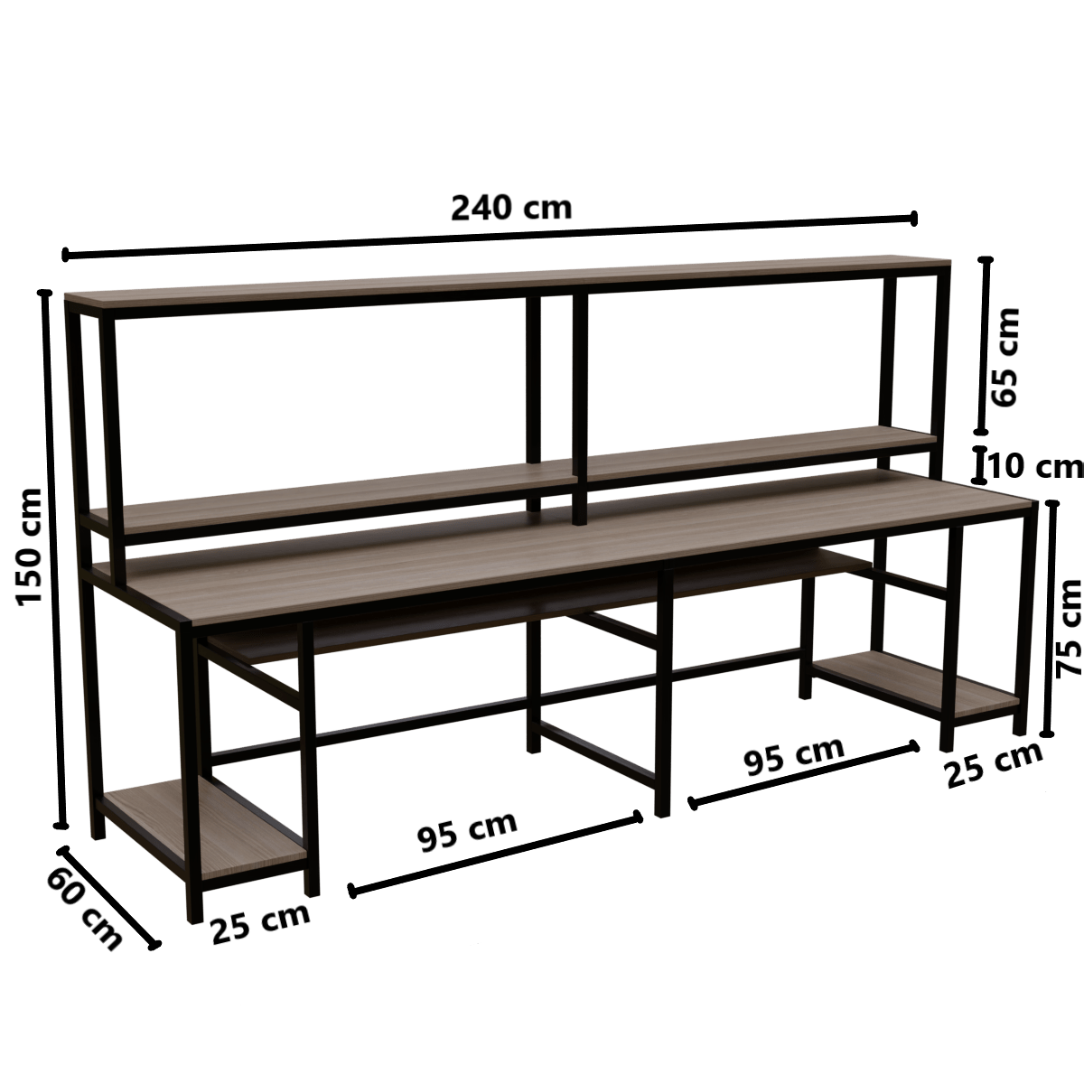 Ember Computer Table With Open Storage By Riyan Luxiwood.