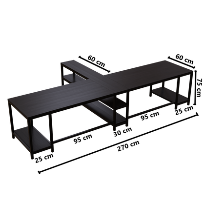 Haldin Computer Table With Open Storage By Riyan Luxiwood.