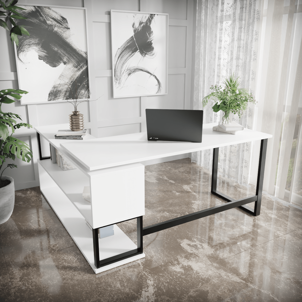 Hunter L Shaped Executive Desk by Riyan Luxiwood