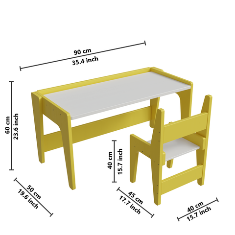 Berbery Kids Study Table with Chair by Riyan Luxiwood