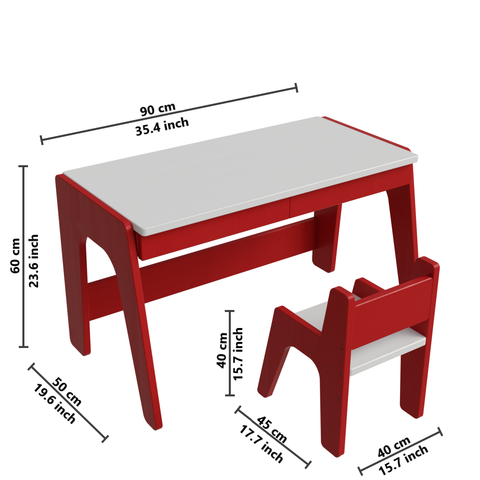 Lilly Kids Study Table with Chair by Riyan Luxiwood