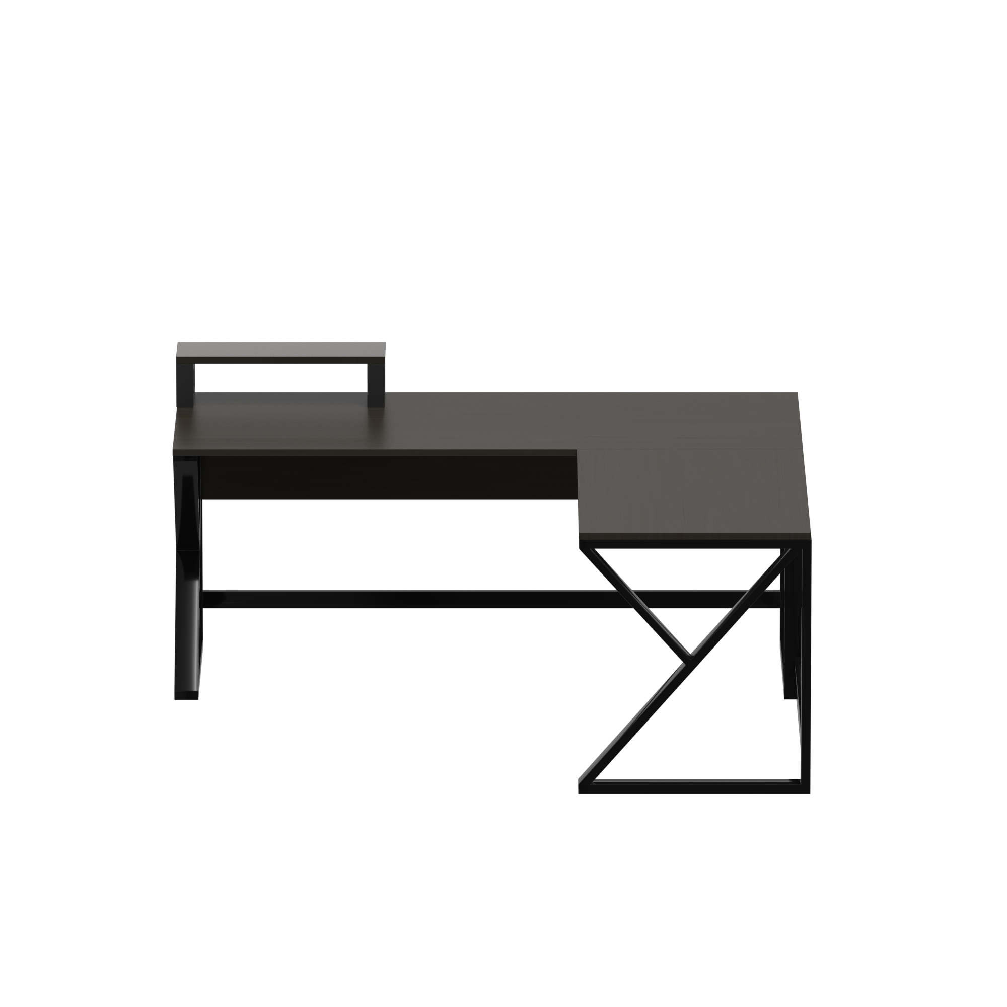 Fabio L Shape Computer Table with Monitor Riser By Riyan Luxiwood