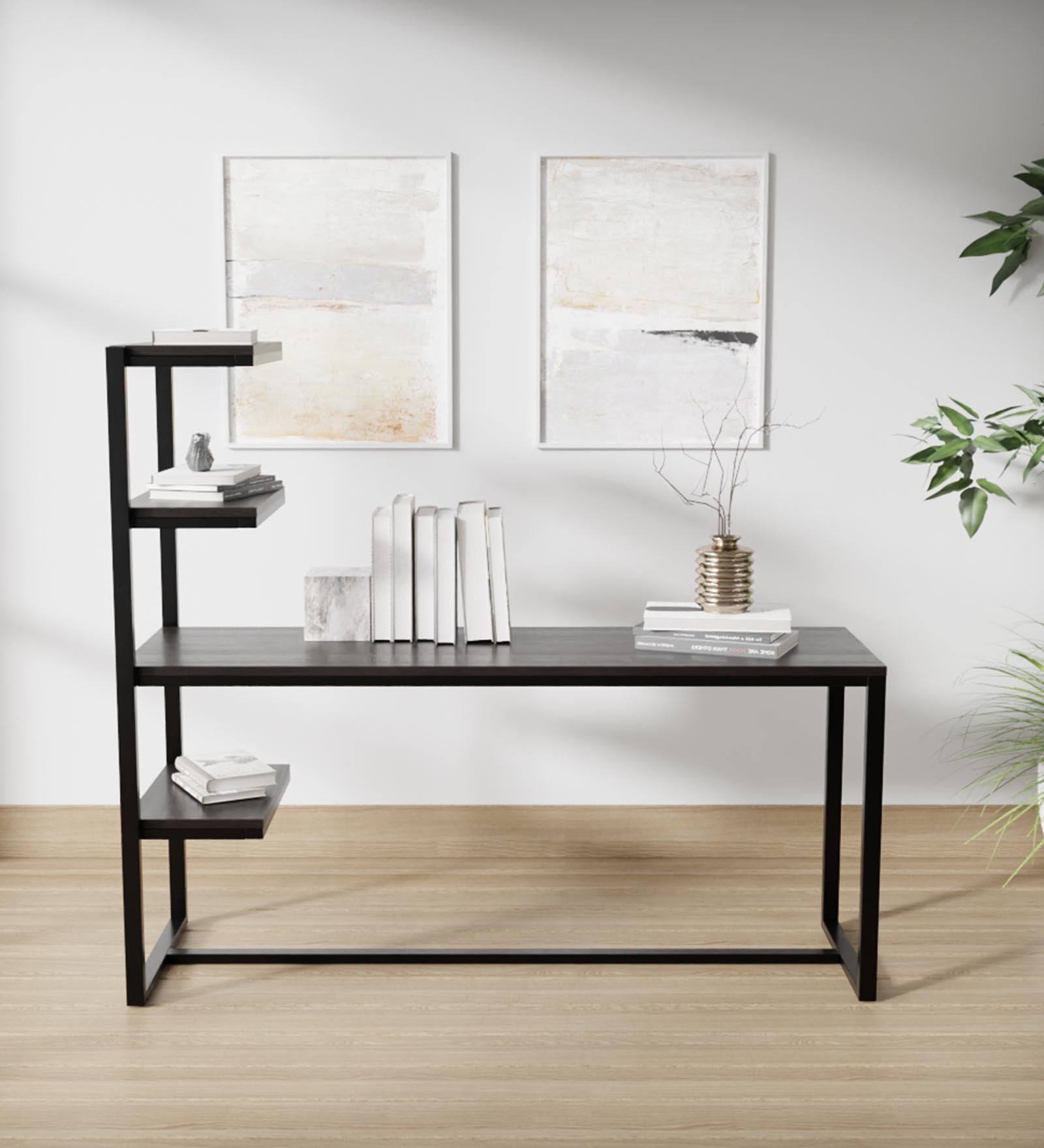 Valor Study Table with Shelves by Riyan Luxiwood