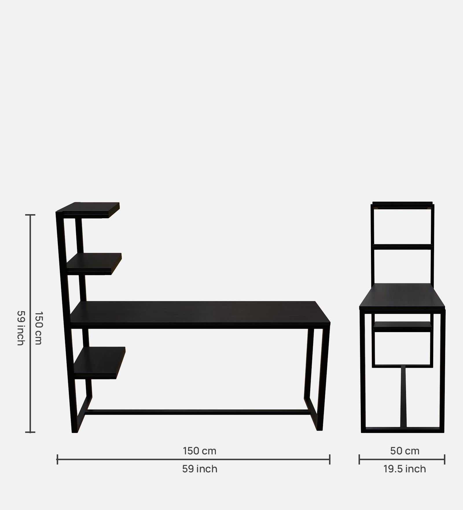Valor Study Table with Shelves by Riyan Luxiwood