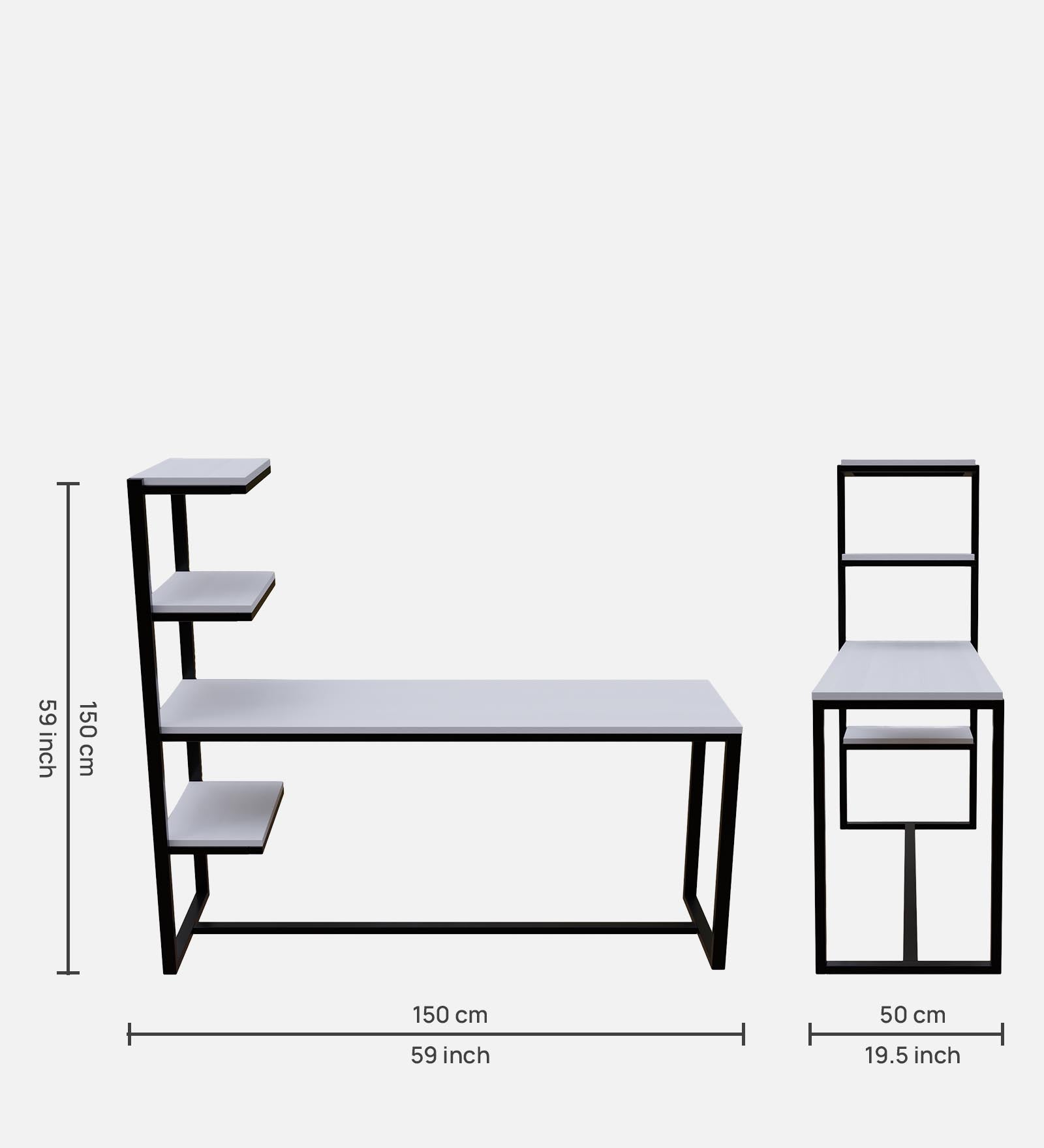 Valor Study Table with Shelves by Riyan Luxiwood