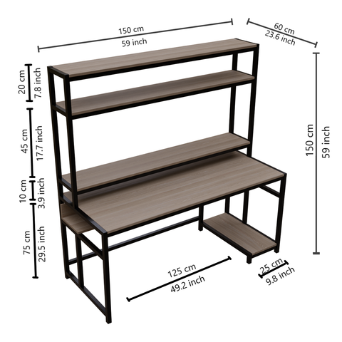 Jerry Computer Table With Open Storage By Riyan Luxiwood.