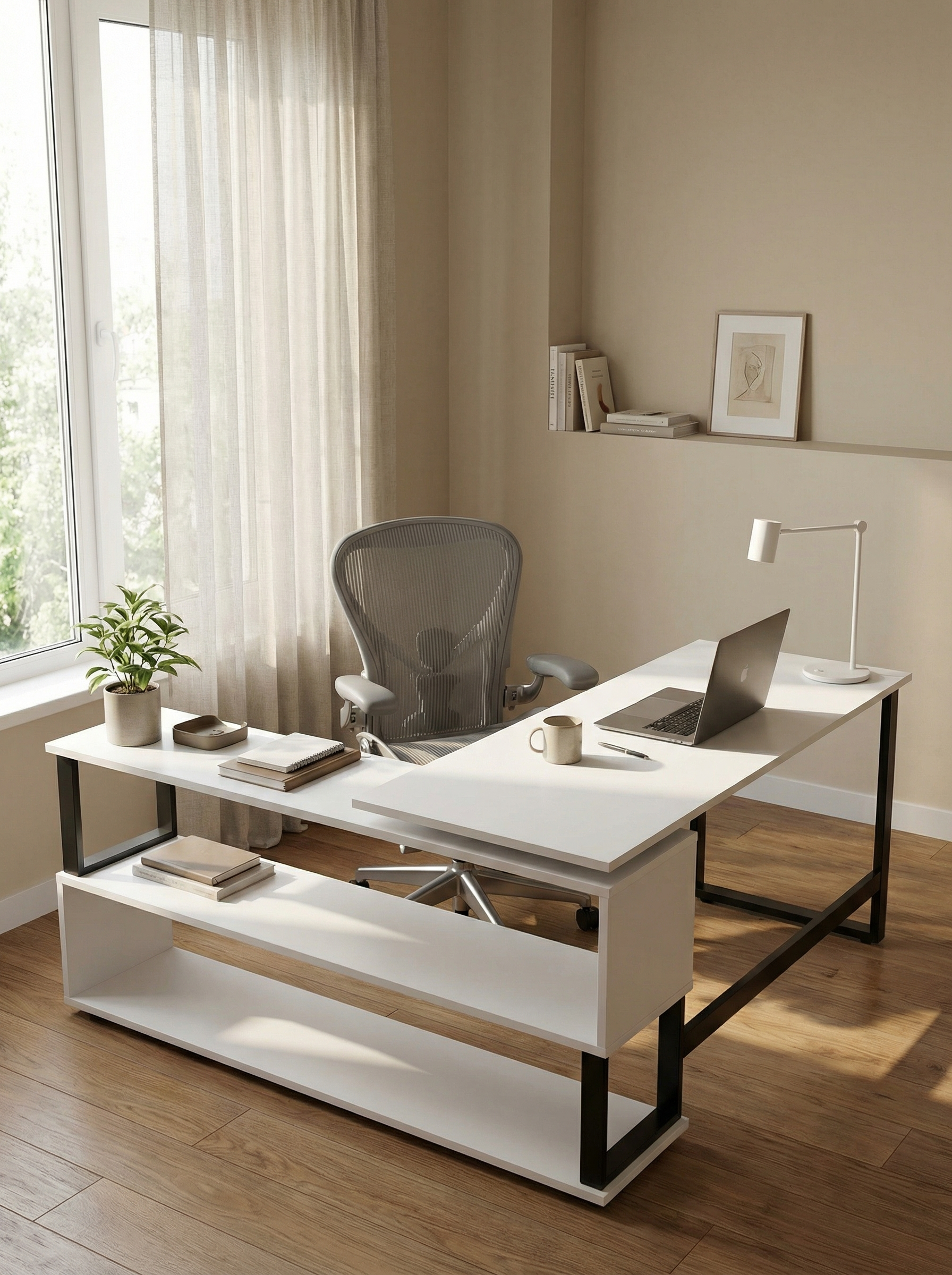 L Shaped Executive Desk with Storage Design by Riyan Luxiwood