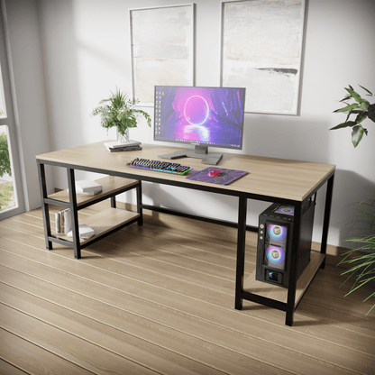 Jackson computer Table With Open Storage By Riyan Luxiwood.