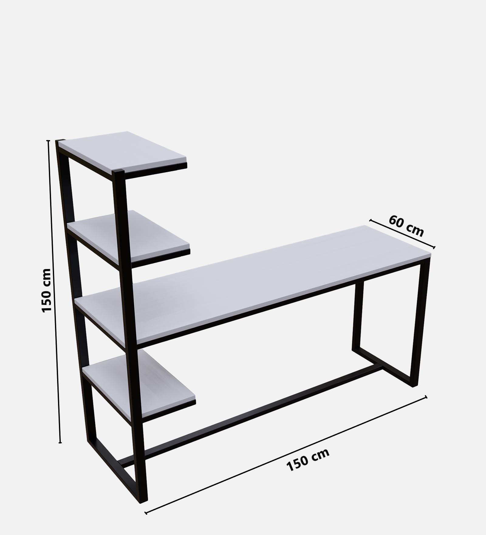 Valor Study Table with Shelves by Riyan Luxiwood