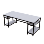 Edward Computer Table With Open Storage By Riyan Luxiwood.