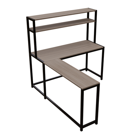 Hutch Corner L Shaped Study Table With Open Storage Design By Riyan Luxiwood