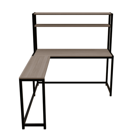 Hutch Corner L Shaped Study Table With Open Storage Design By Riyan Luxiwood