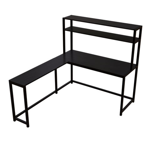 Hutch Corner L Shaped Study Table With Open Storage Design By Riyan Luxiwood