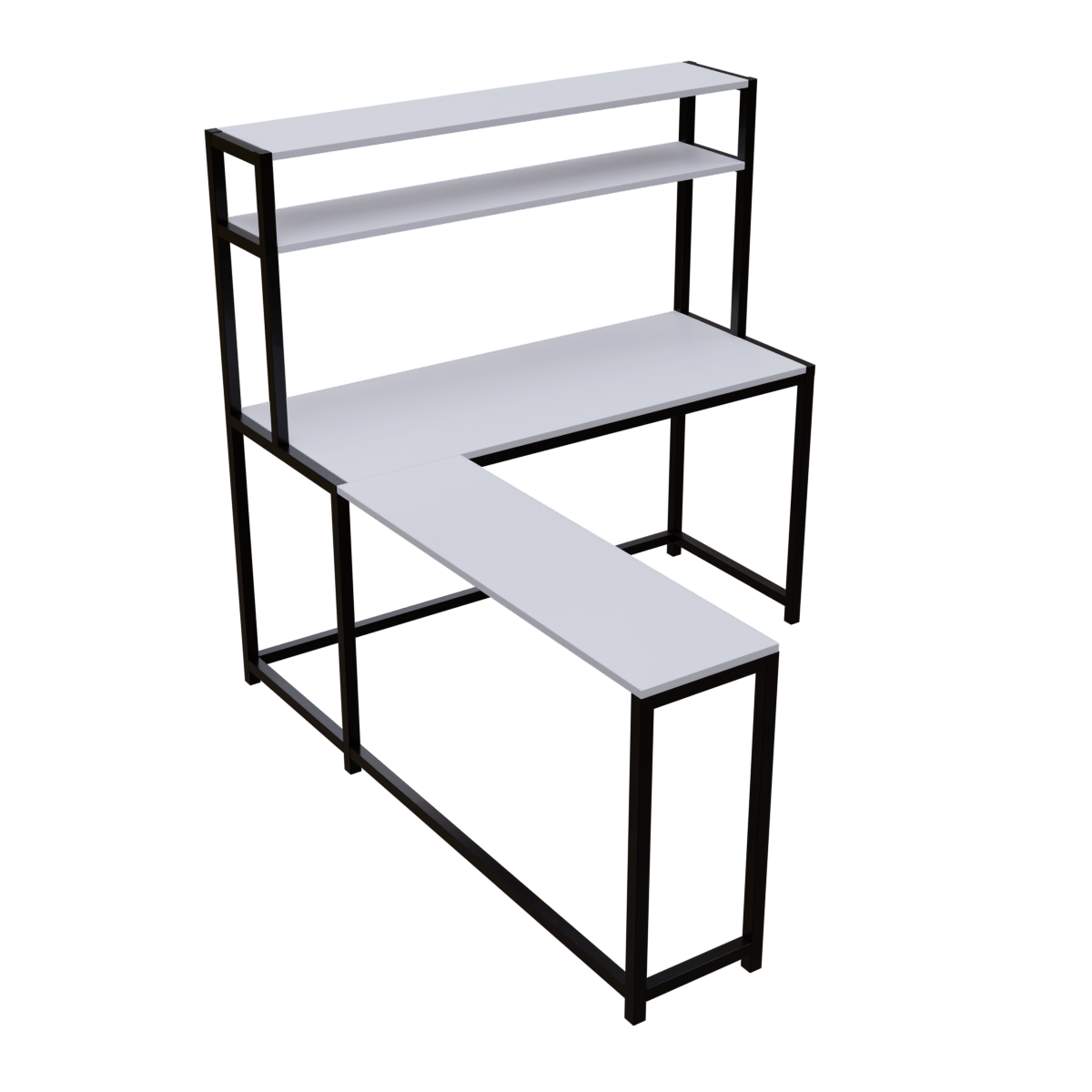 Hutch Corner Desk With Open Storage Design By Riyan Luxiwood