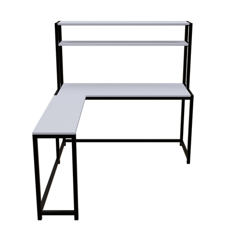 Hutch Corner L Shaped Study Table With Open Storage Design By Riyan Luxiwood