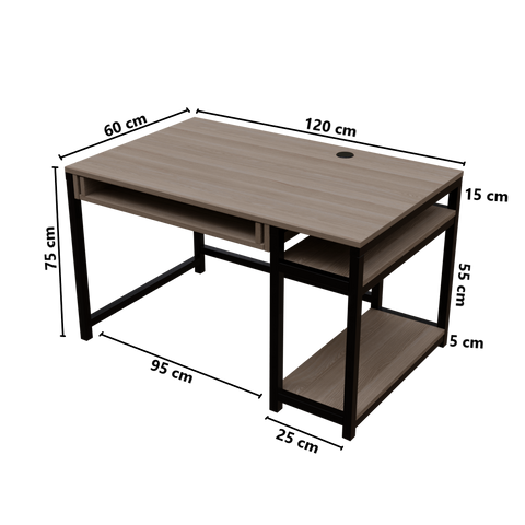 Carter Computer Table With Open Storage By Riyan Luxiwood.