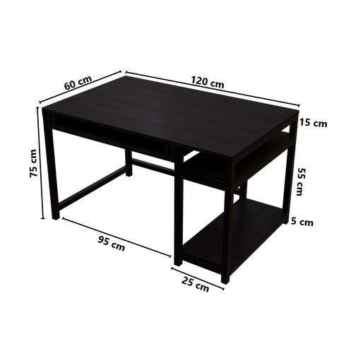 Carter Computer Table With Open Storage By Riyan Luxiwood.