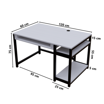 Carter Computer Table With Open Storage By Riyan Luxiwood.