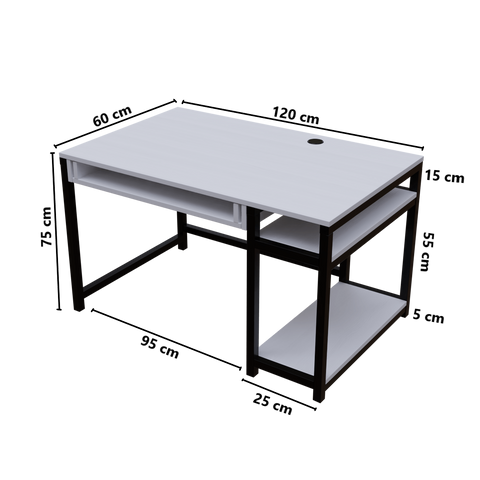 Carter Computer Table With Open Storage By Riyan Luxiwood.