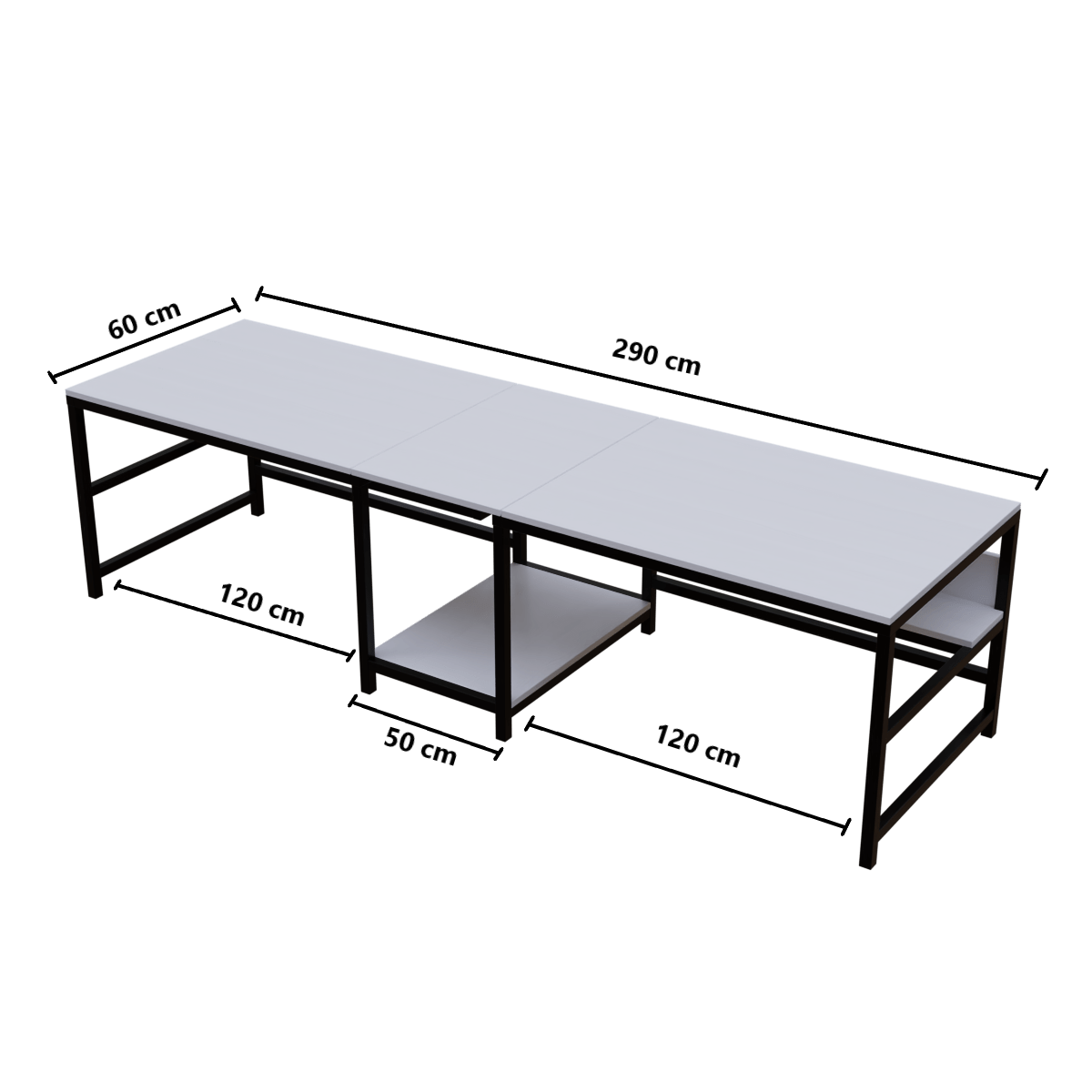 Dublin Computer Table With Open Storage By Riyan Luxiwood.