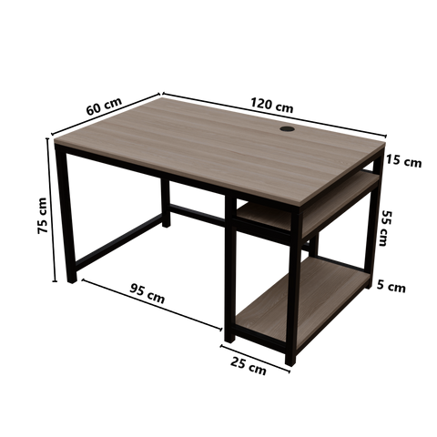 Carter Computer Table With Open Storage By Riyan Luxiwood.