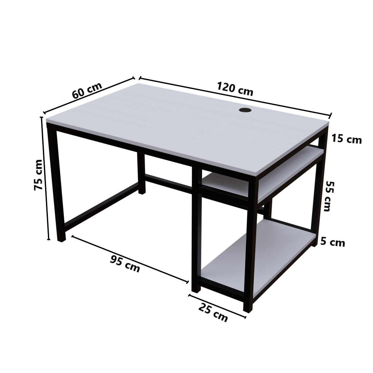 Carter Computer Table With Open Storage By Riyan Luxiwood.