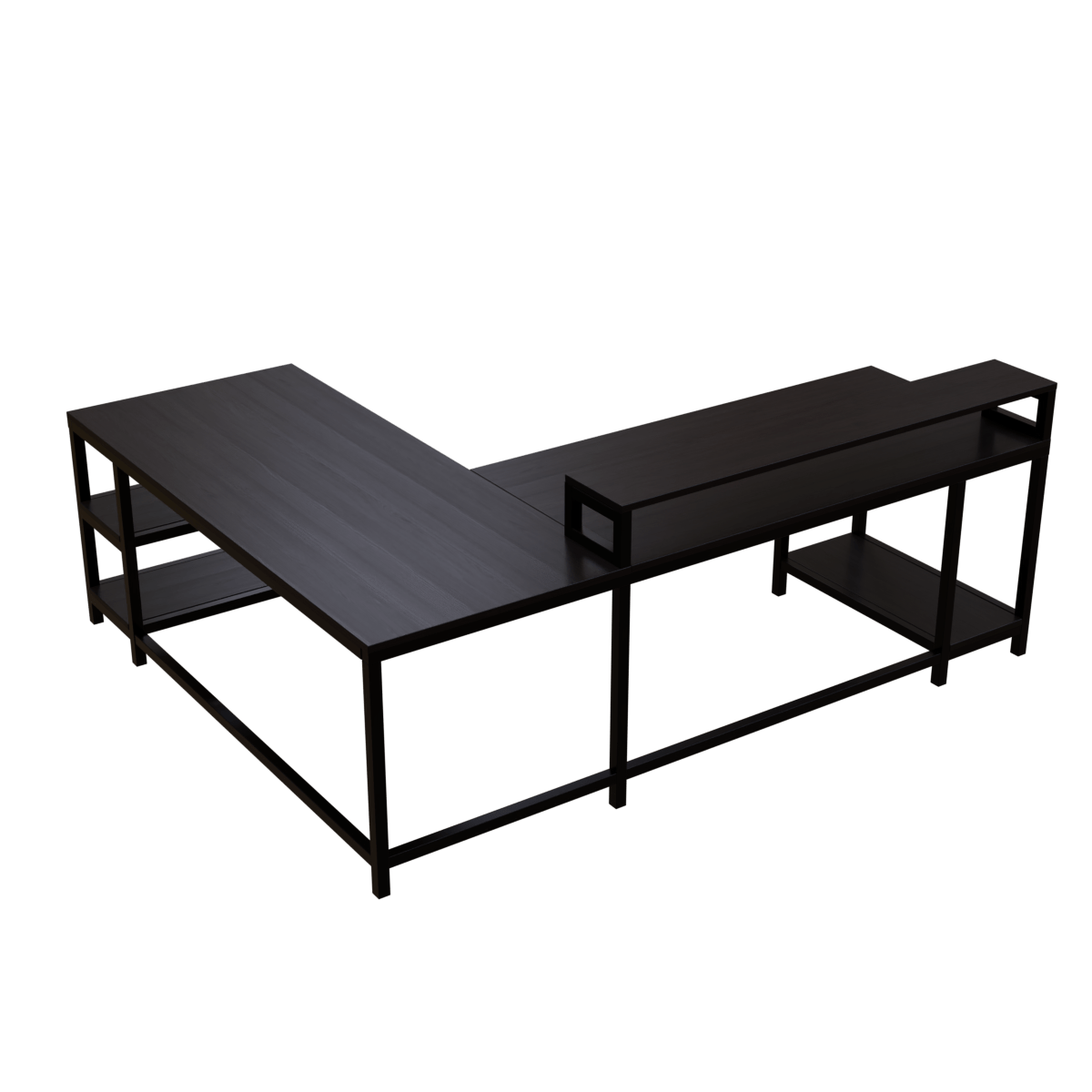 Archice L Shape Desk With Monitor Riser By Riyan Luxiwood.