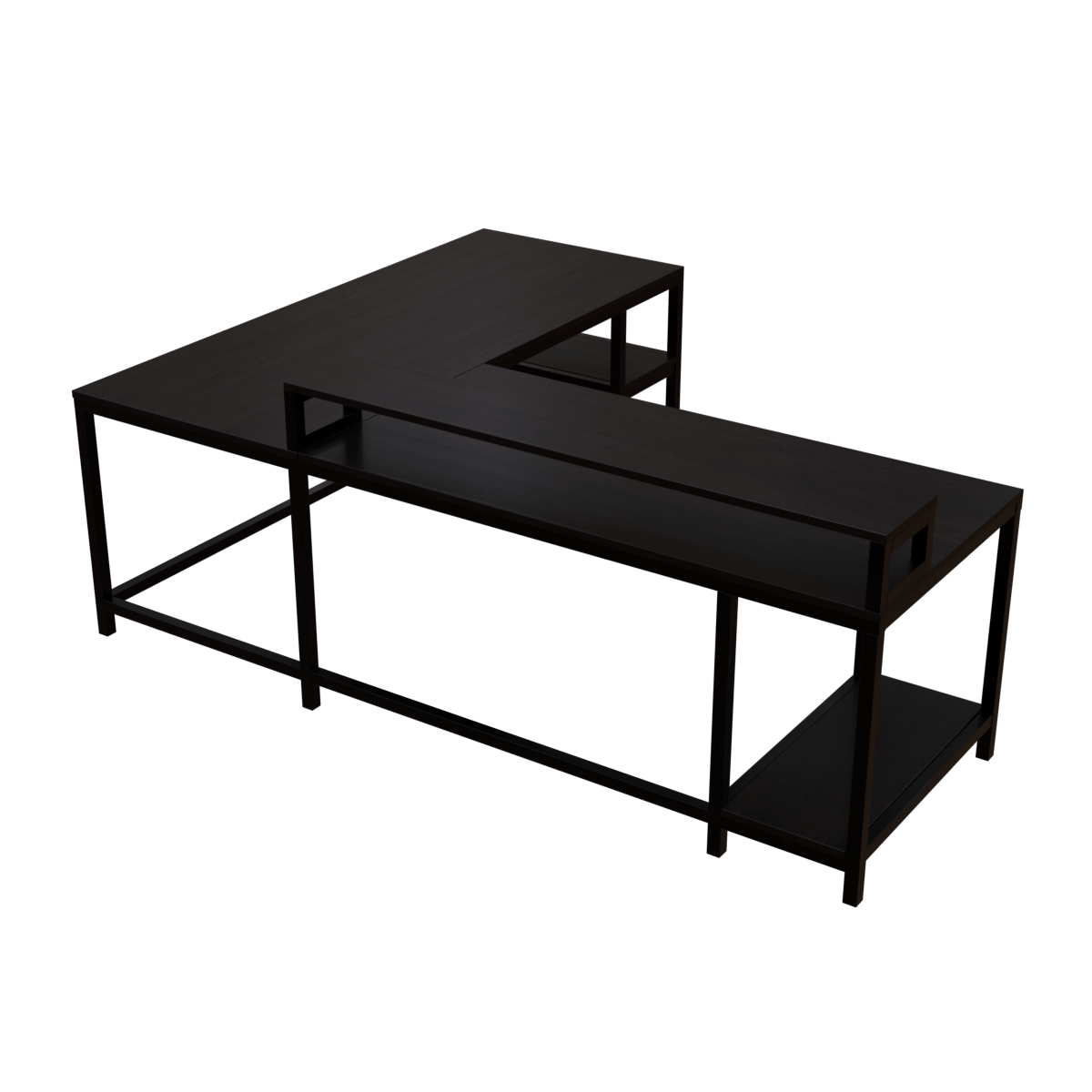 Archice L Shape Desk With Monitor Riser By Riyan Luxiwood.