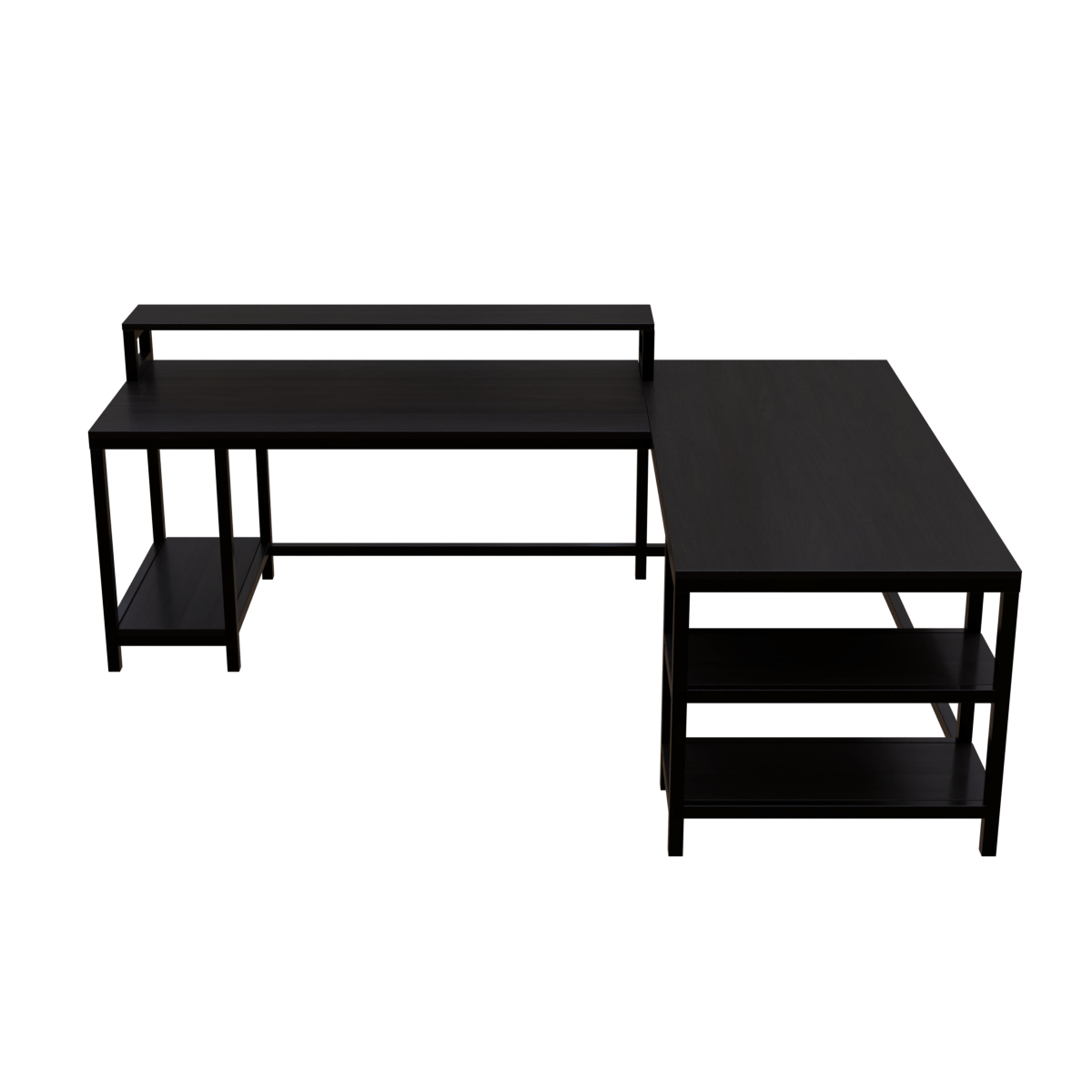Archice L Shape Desk With Monitor Riser By Riyan Luxiwood.