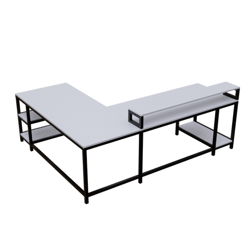 Archice L Shape Desk With Monitor Riser By Riyan Luxiwood.