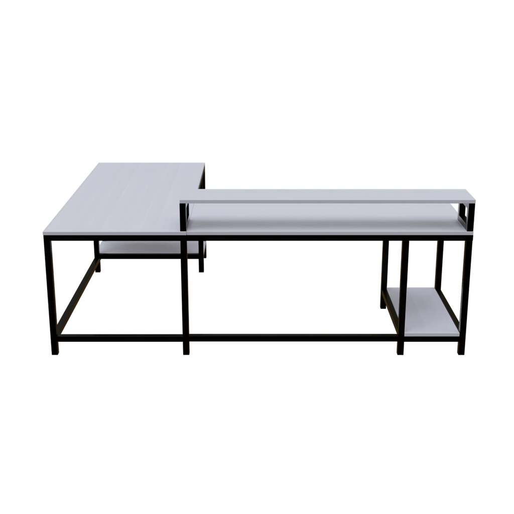 Archice L Shape Desk With Monitor Riser By Riyan Luxiwood.