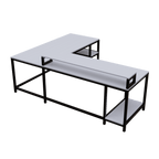 Archice L Shape Desk With Monitor Riser By Riyan Luxiwood.