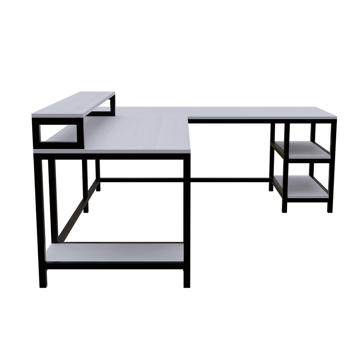 Archice L Shape Desk With Monitor Riser By Riyan Luxiwood.