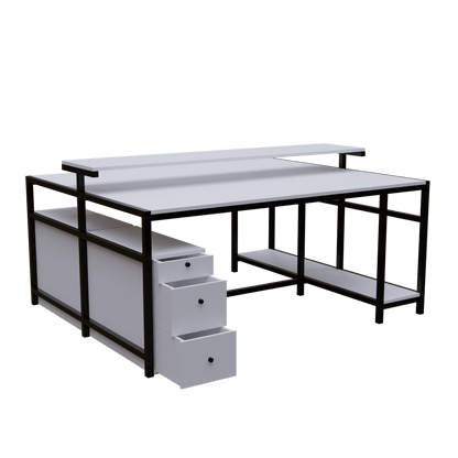 Hammer Computer Table With Open Storage By Riyan Luxiwood.