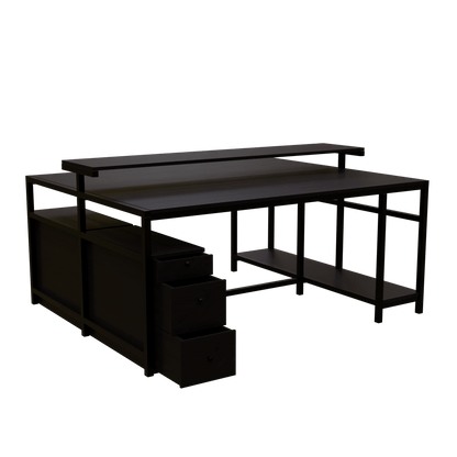 Hammer Computer Table With Open Storage By Riyan Luxiwood.