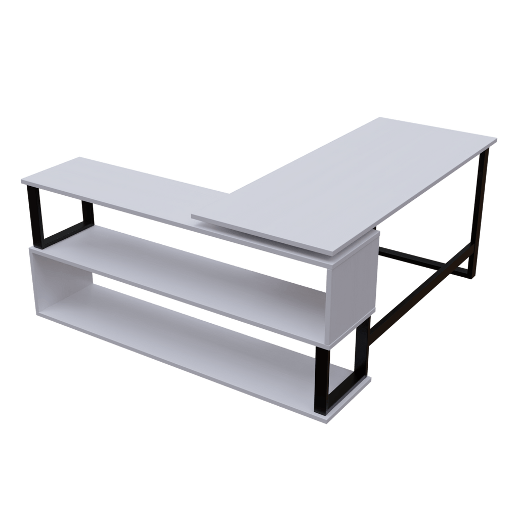 L Shaped Executive Desk with Storage Design by Riyan Luxiwood