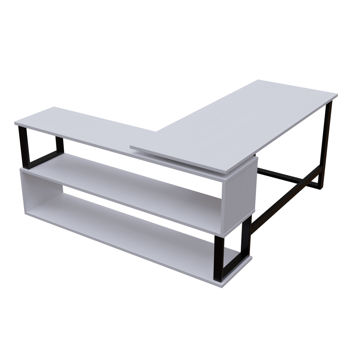 L Shaped Executive Desk with Storage Design by Riyan Luxiwood