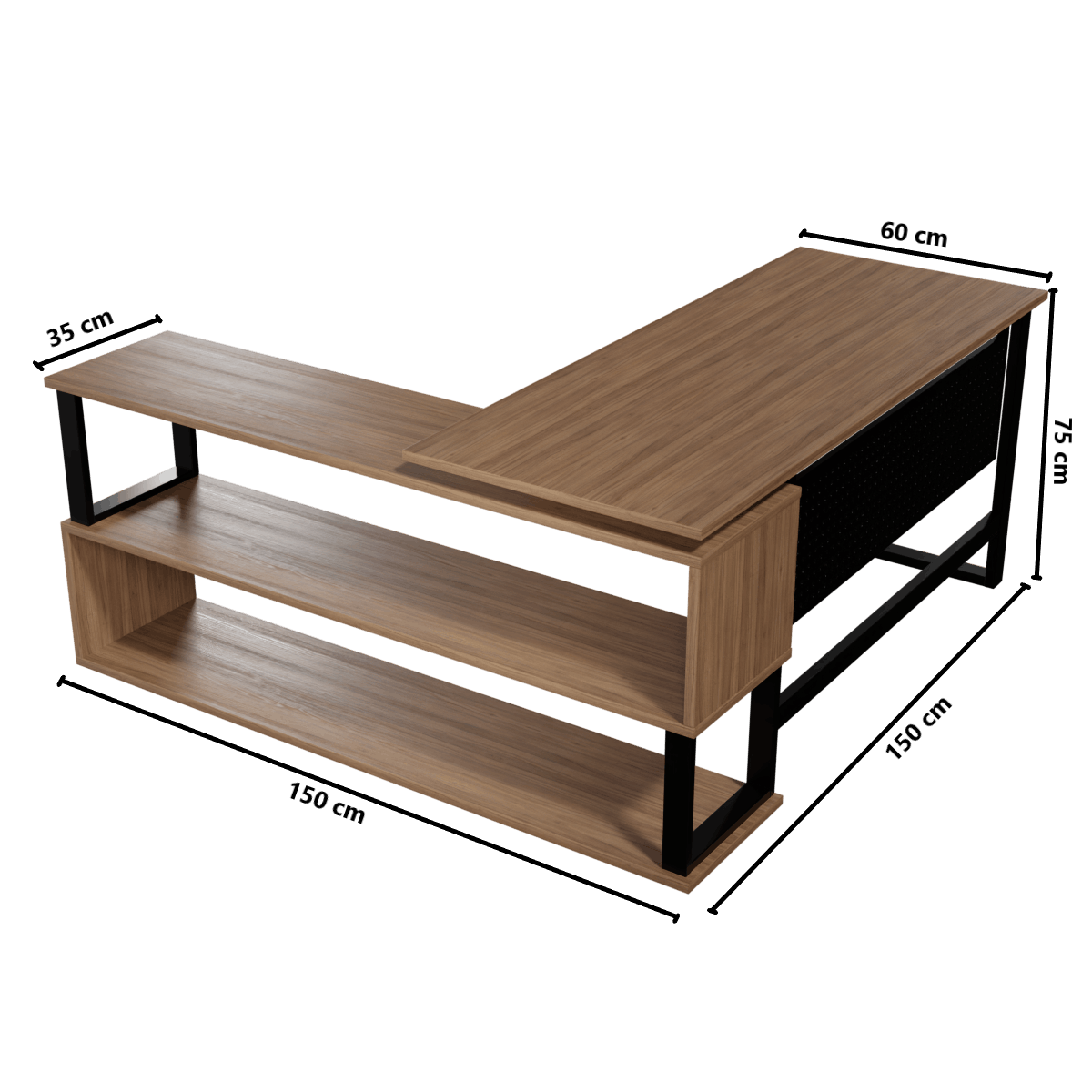 Hiroyuki　TRUCK FURNITURE DESK Hunter L Shaped Executive Desk by Riyan Luxiwood