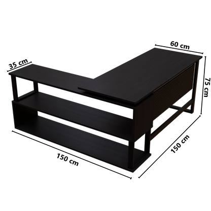 Hunter L Shaped Executive Desk with Storage Design by Riyan Luxiwood